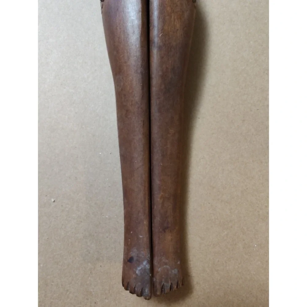 Vintage Wooden Nude Lady Nut Cracker Risqué Hand Carved Mid Century Modern 14